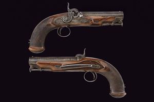 Raro paio di pistole a luminello da ufficiale di W. & J. Rigby