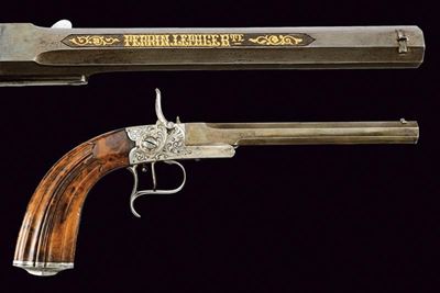 Rara Pistola a Luminello da Tiro di Perrin le Page