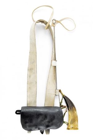 A cartridge box with bandolier and ramrod