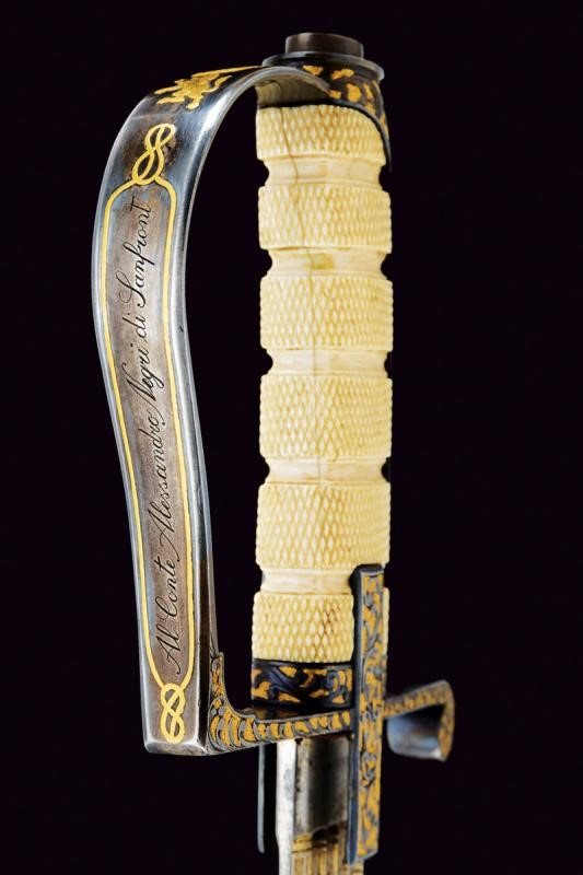 Spettacolare Sciabola Mod. 1855 di Alessandro Negri di Sanfront, Dono della Città di Brescia