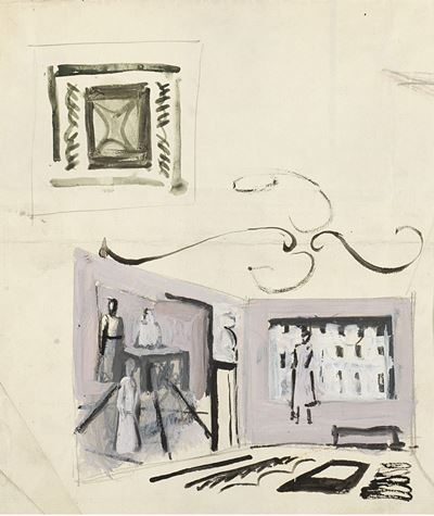 Studio di Ambiente, tempera e inchiostro su carta