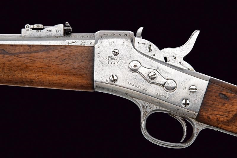Rarissima carabina Remington Rolling Block da artiglieria con baionetta
