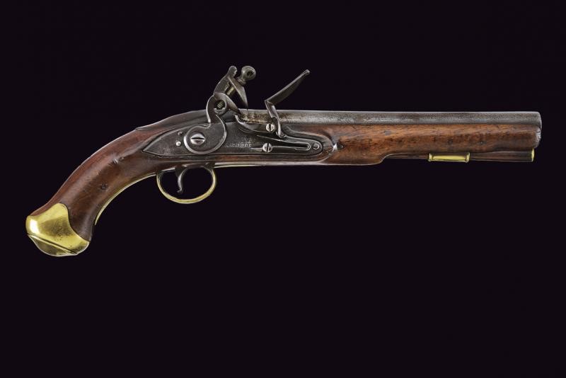 Pistola a Pietra Focaia sul Tipo "sea Service" di Barnett
