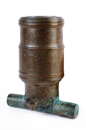 A fine mortar with coat of arms