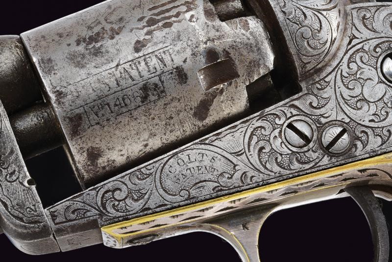 Rara Colt Model 1849 Pocket con incisioni di fabbrica nello stile di Gustave Young