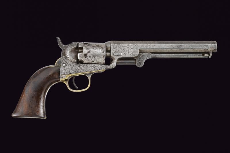Rara Colt Model 1849 Pocket con incisioni di fabbrica nello stile di Gustave Young