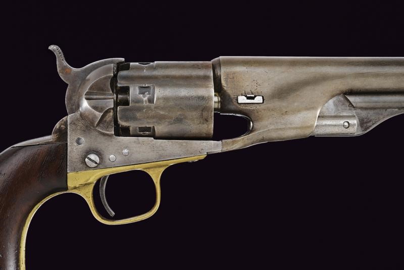 Interessante Colt Model 1860 Army Revolver "Fluted Cylinder" d'impiego militare