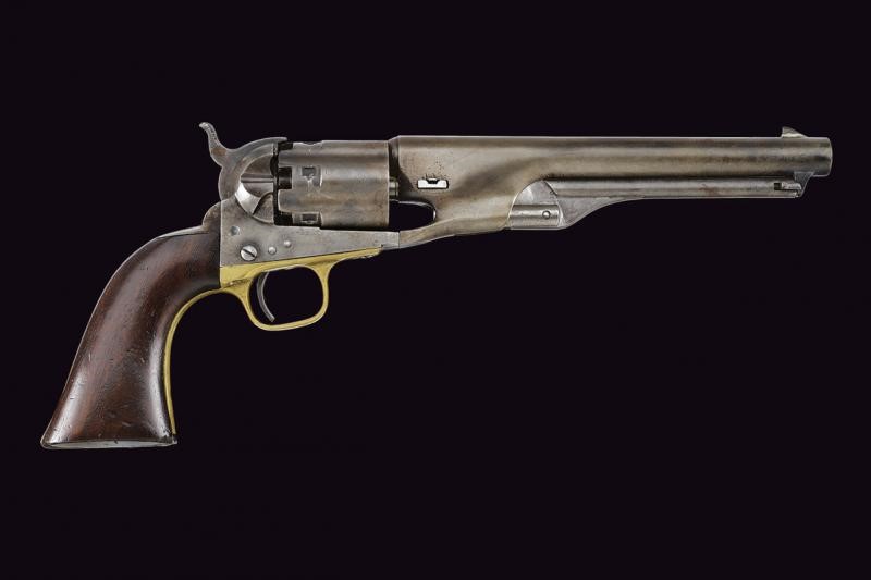 Interessante Colt Model 1860 Army Revolver "Fluted Cylinder" d'impiego militare