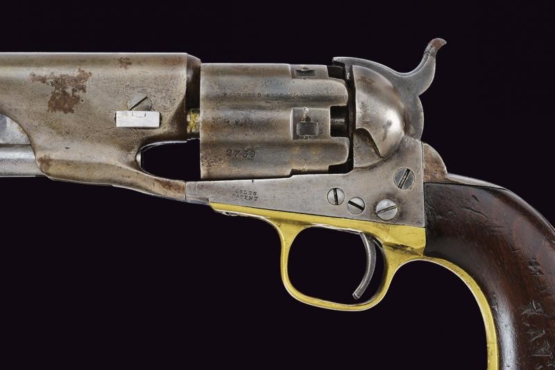 Interessante Colt Model 1860 Army Revolver "Fluted Cylinder" d'impiego militare