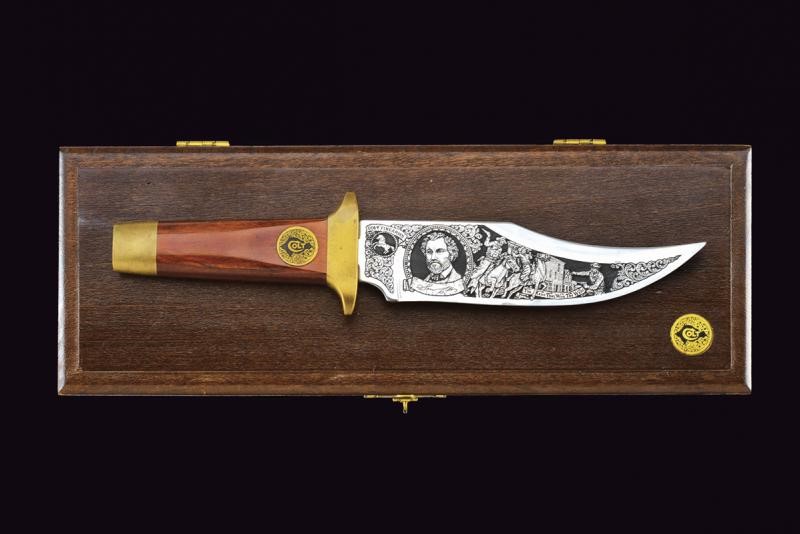 Raro coltello Colt bowie "The Gun That Won The West" della Aurum Etchings