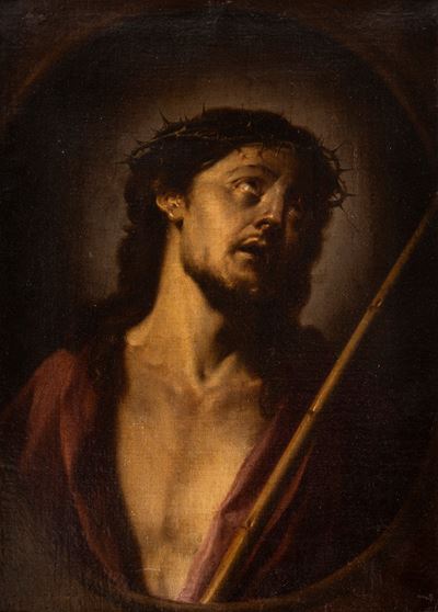 Cristo con corona di spine, olio su tela