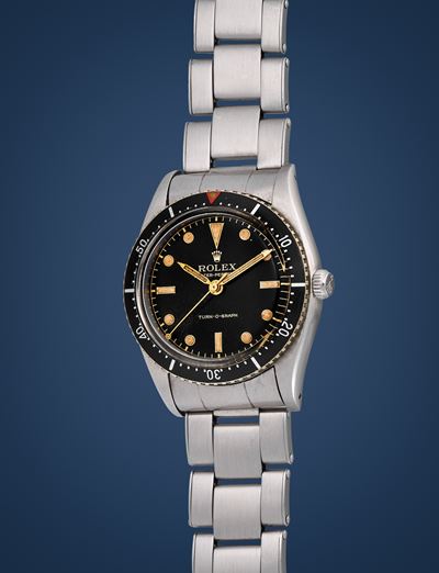 Turn-O-Graph 6202, anni '50, acciaio, quadrante nero