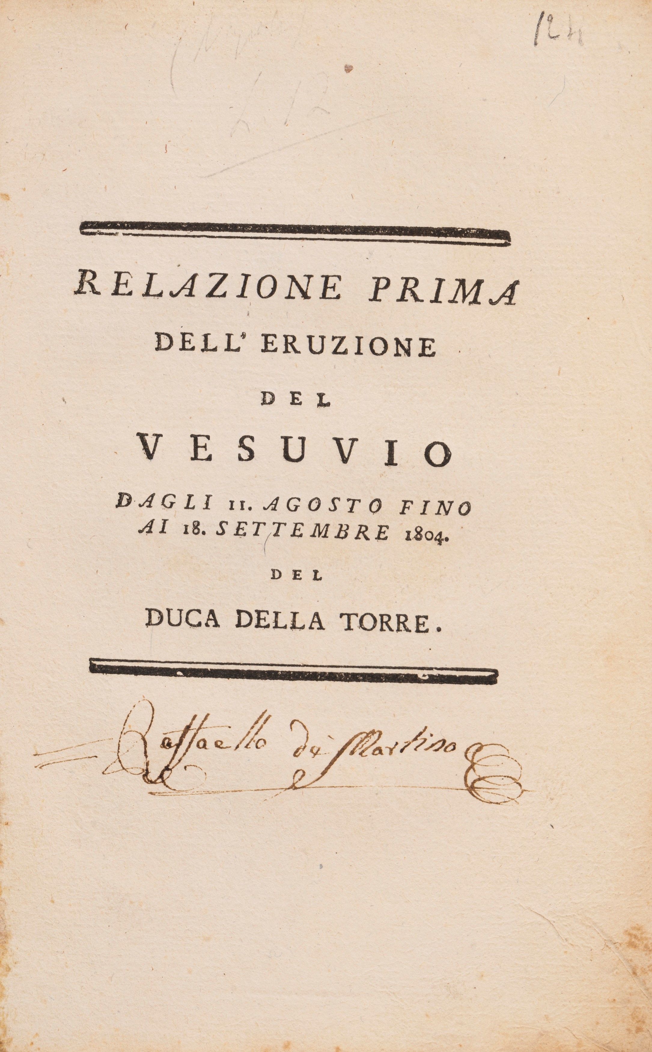 Descrizione delle ultime eruzioni del monte Vesuvio da' 25 Marzo 1766. fino a' 10 Dicembre dell'a...