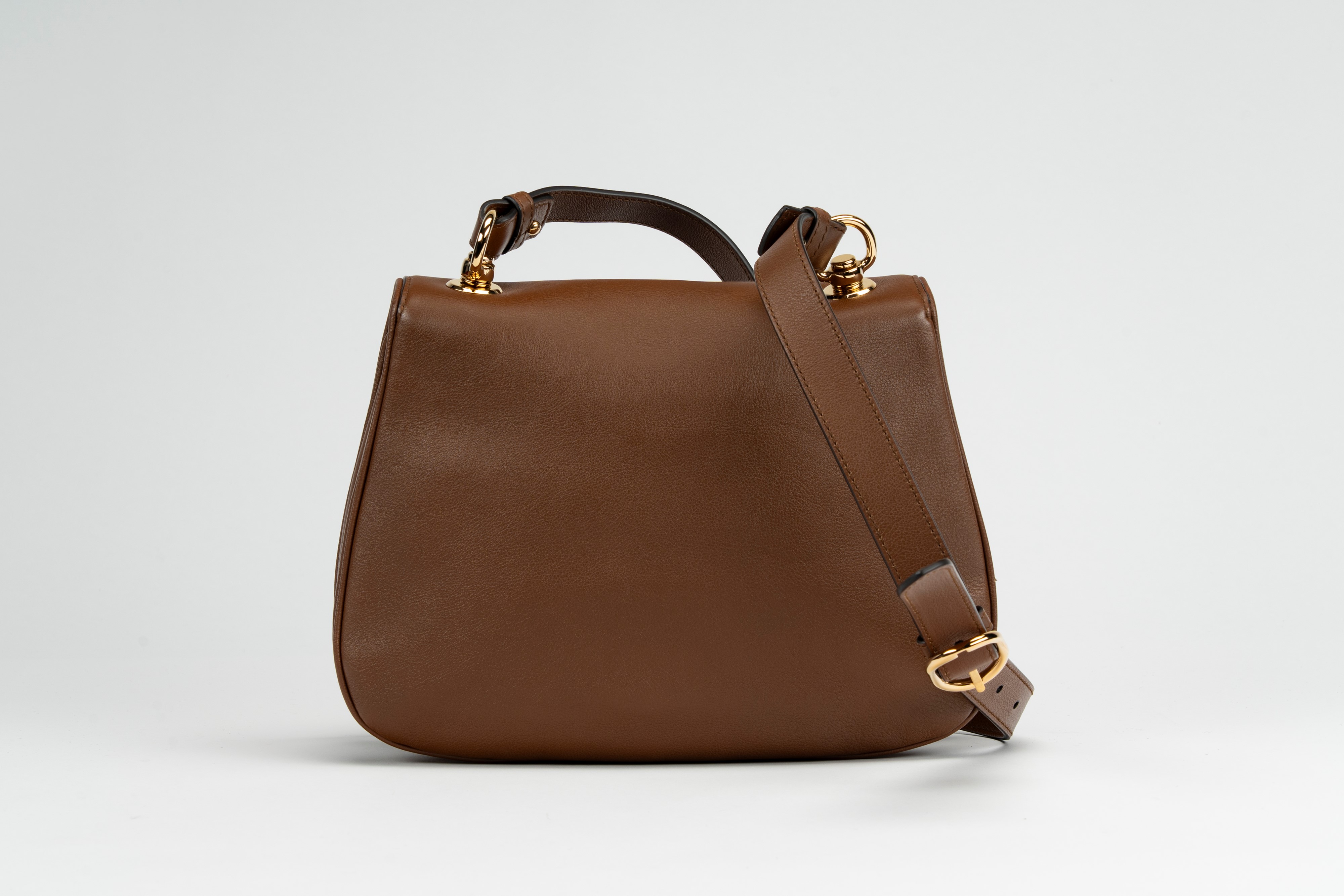 Gucci - Blondie medium bag, borsa in pelle marrone con doppia tracolla