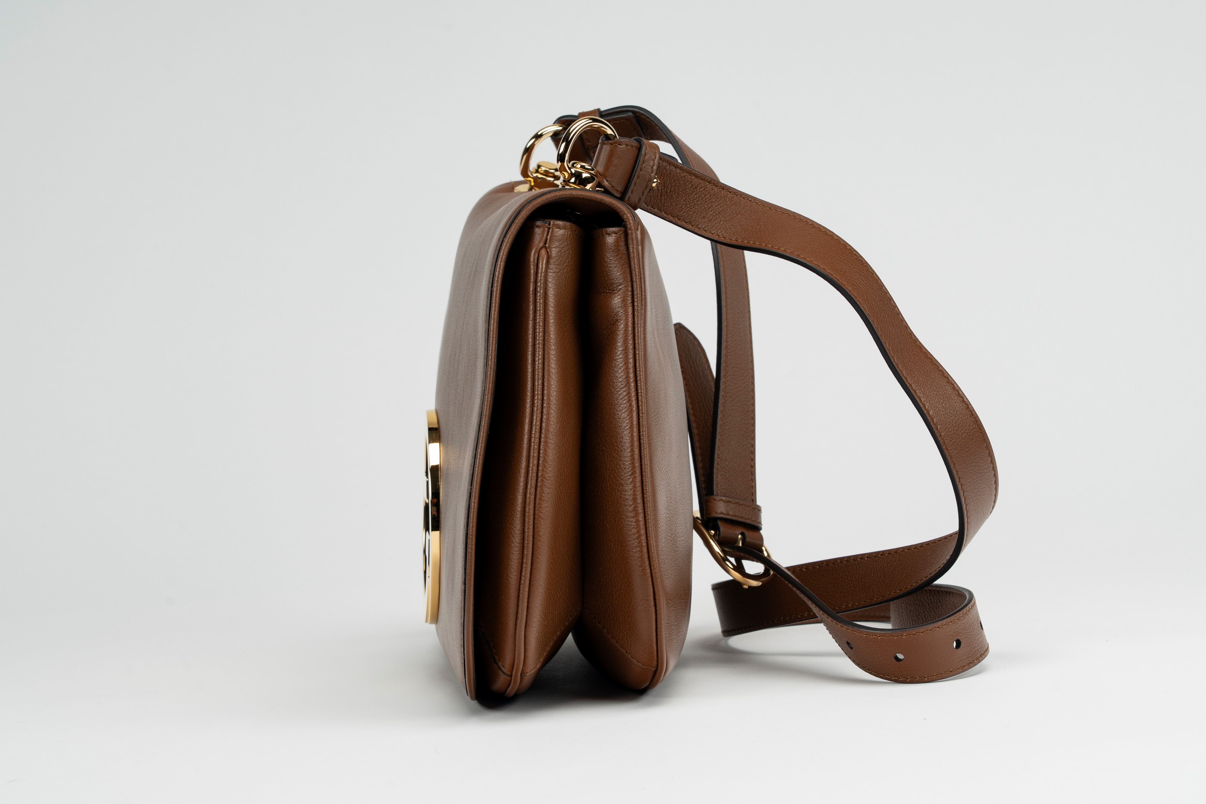 Gucci - Blondie medium bag, borsa in pelle marrone con doppia tracolla