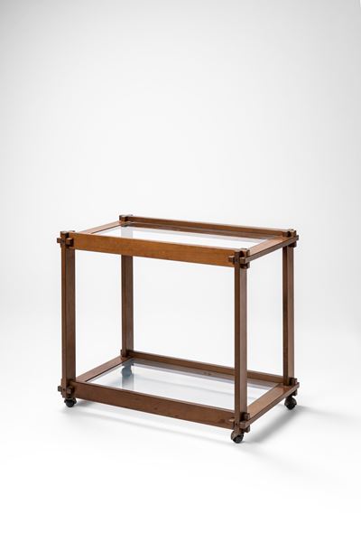 Carrello con Doppio Ripiano in Cristallo