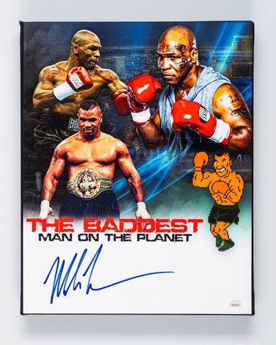 Mike Tyson – Autografo su Tela – 28x35 CM (11”x14” Inch) - Cert. Jsa