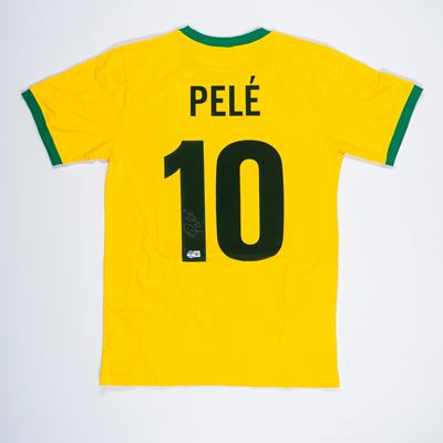 Pelé – Maglia Autografata – Brasile – in Scatola da Collezione - Cert. Leaf e Beckett