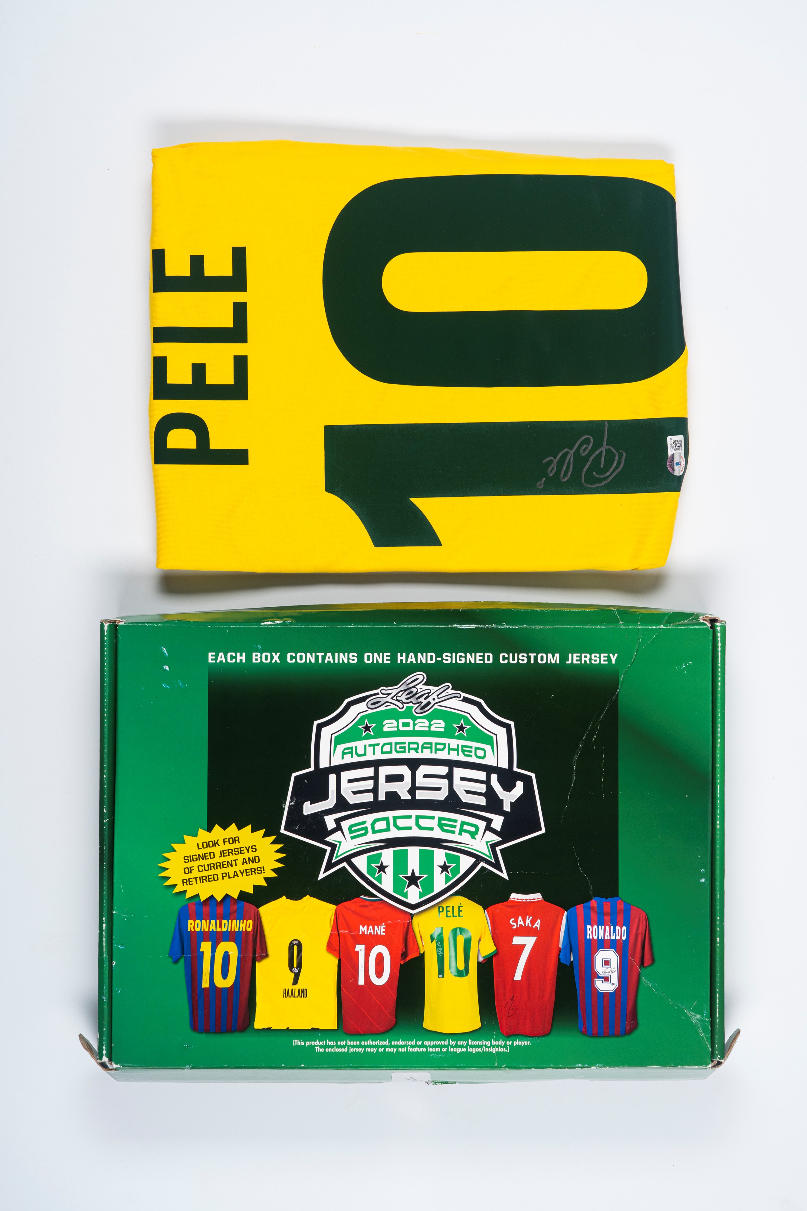 Pelé – Maglia Autografata – Brasile – in Scatola da Collezione - Cert. Leaf e Beckett