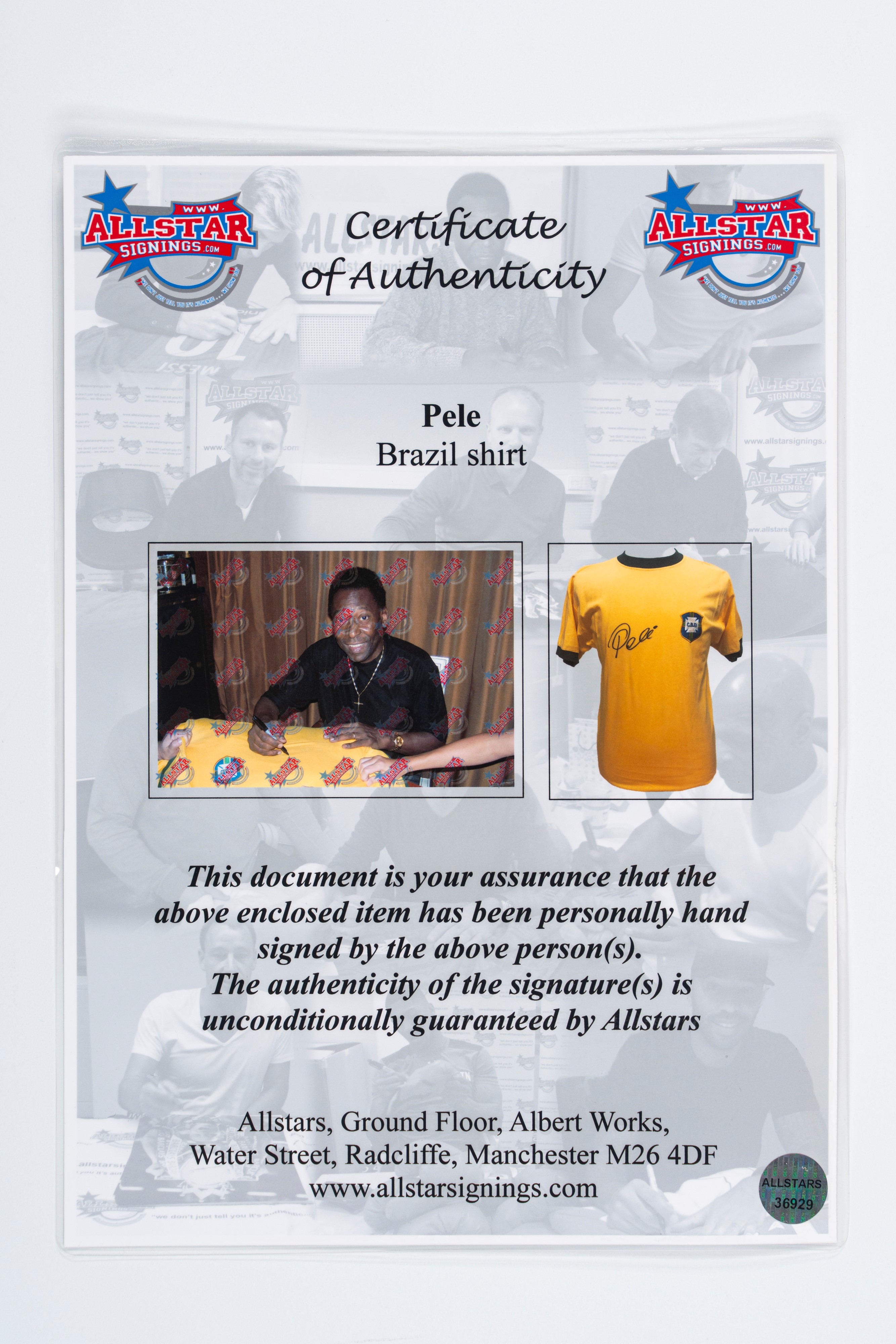 Pelé – Maglia Autografata – Brasile - Cert. “all Star Signing”