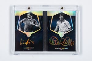 Paolo Rossi – Gigi Riva – Card autografata - Panini Soccer Eminince 2018/19 - 1/10