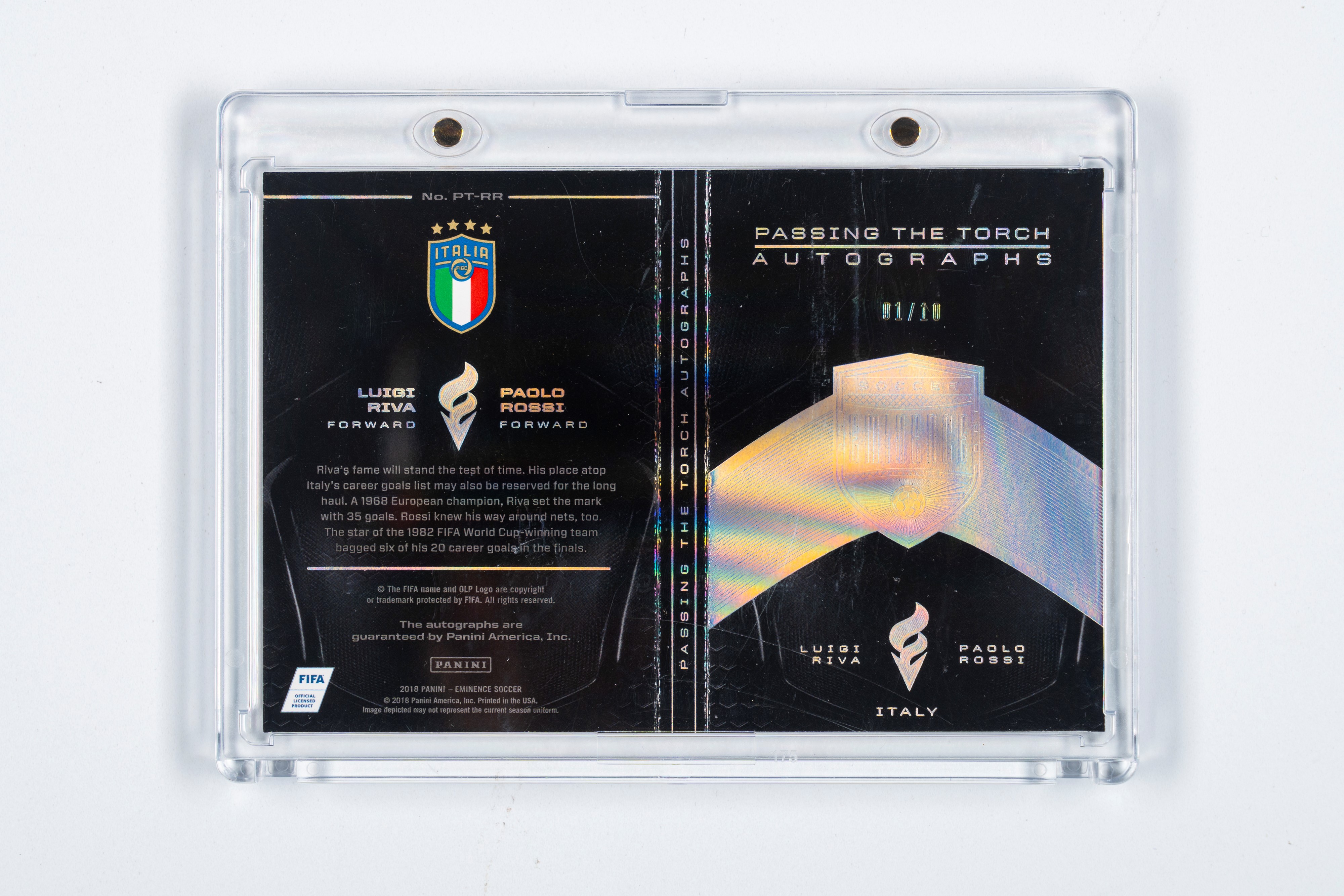 Paolo Rossi & Gigi Riva - Paolo Rossi – Gigi Riva – Card Autografata - Panini Soccer Eminince 201...