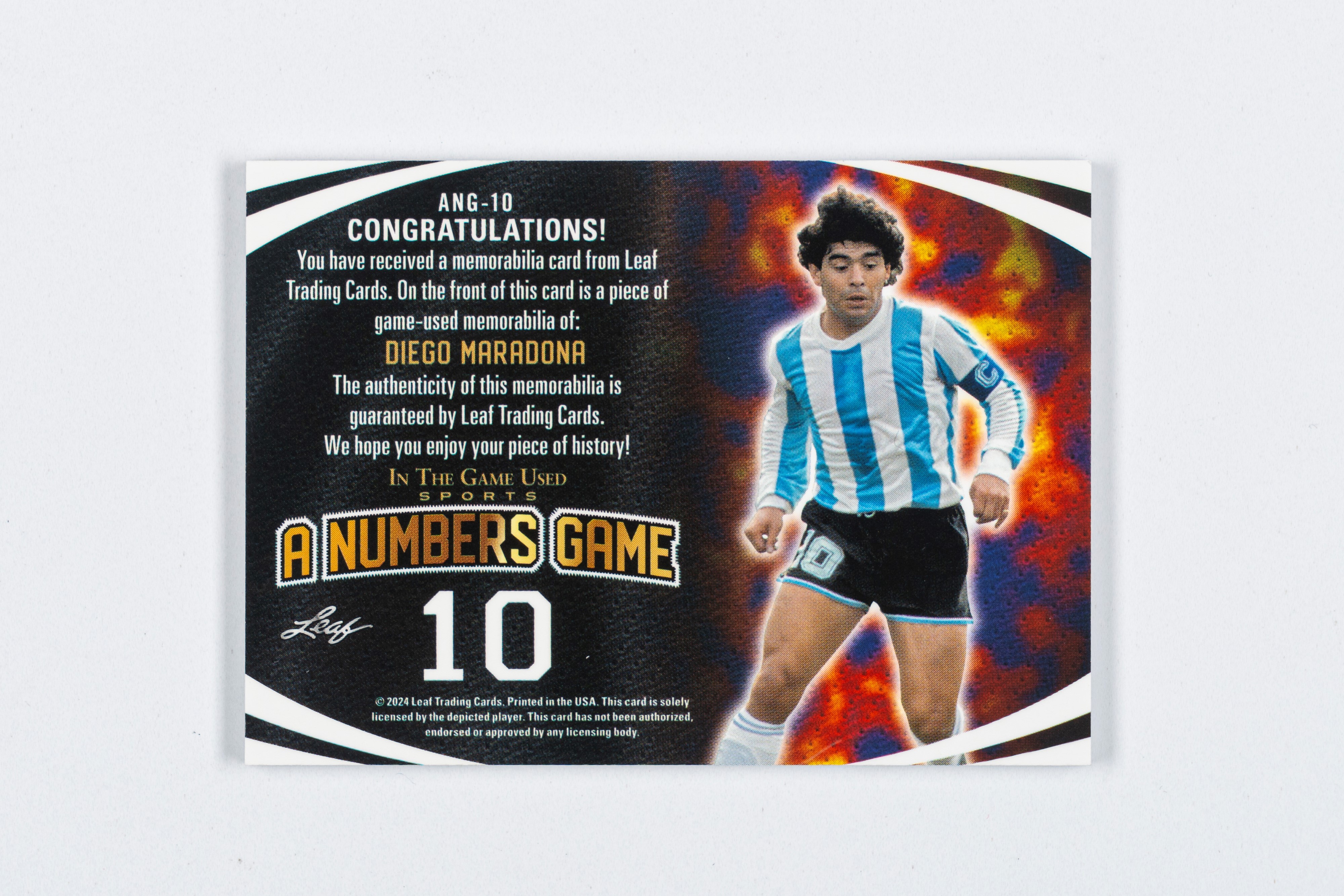 Diego Armando Maradona – Card Relic – Leaf – Tiratura di 50 Esemplari