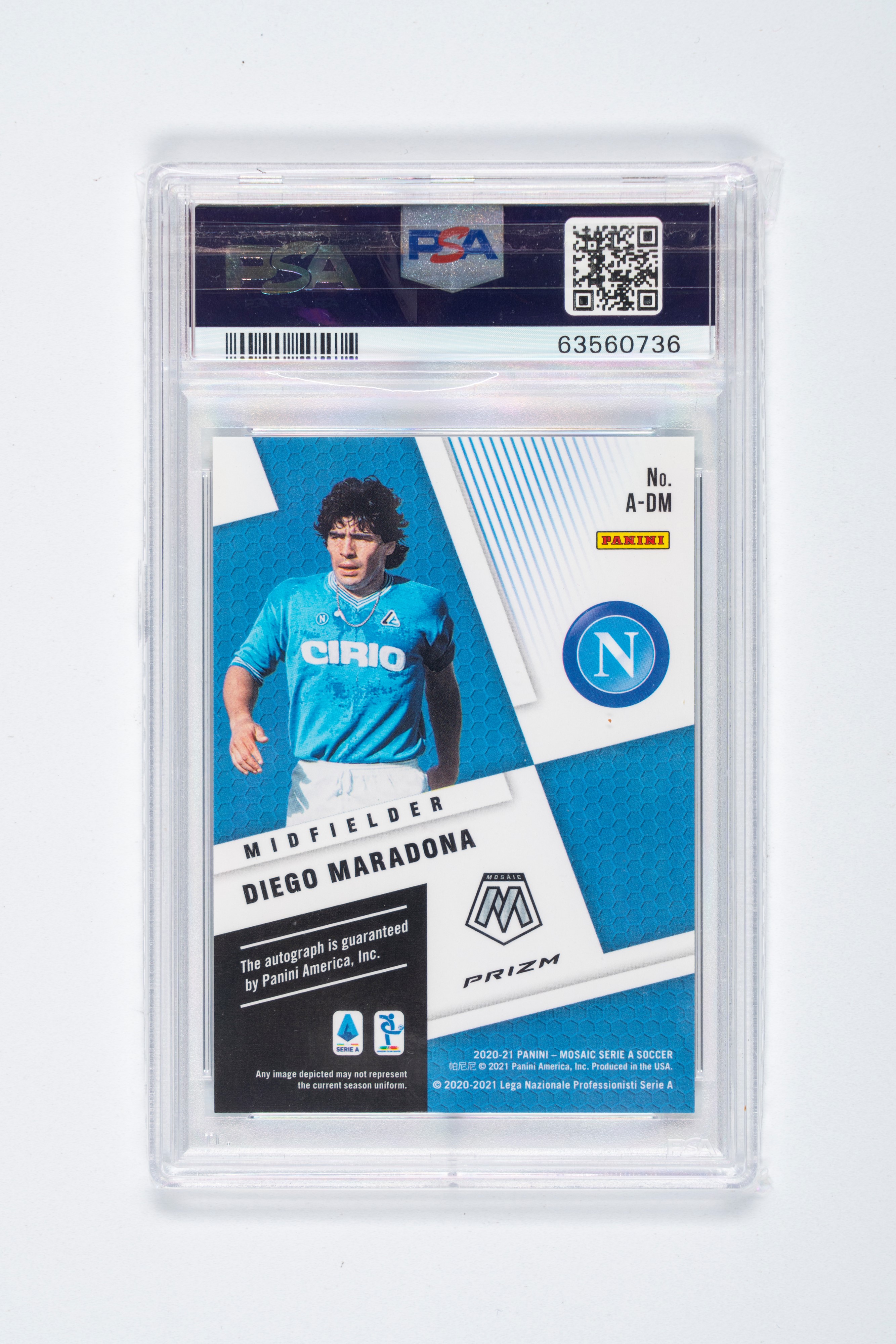 Diego Armando Maradona – Card Autografata – Napoli – Panini Mosaic 2021 – Psa 9