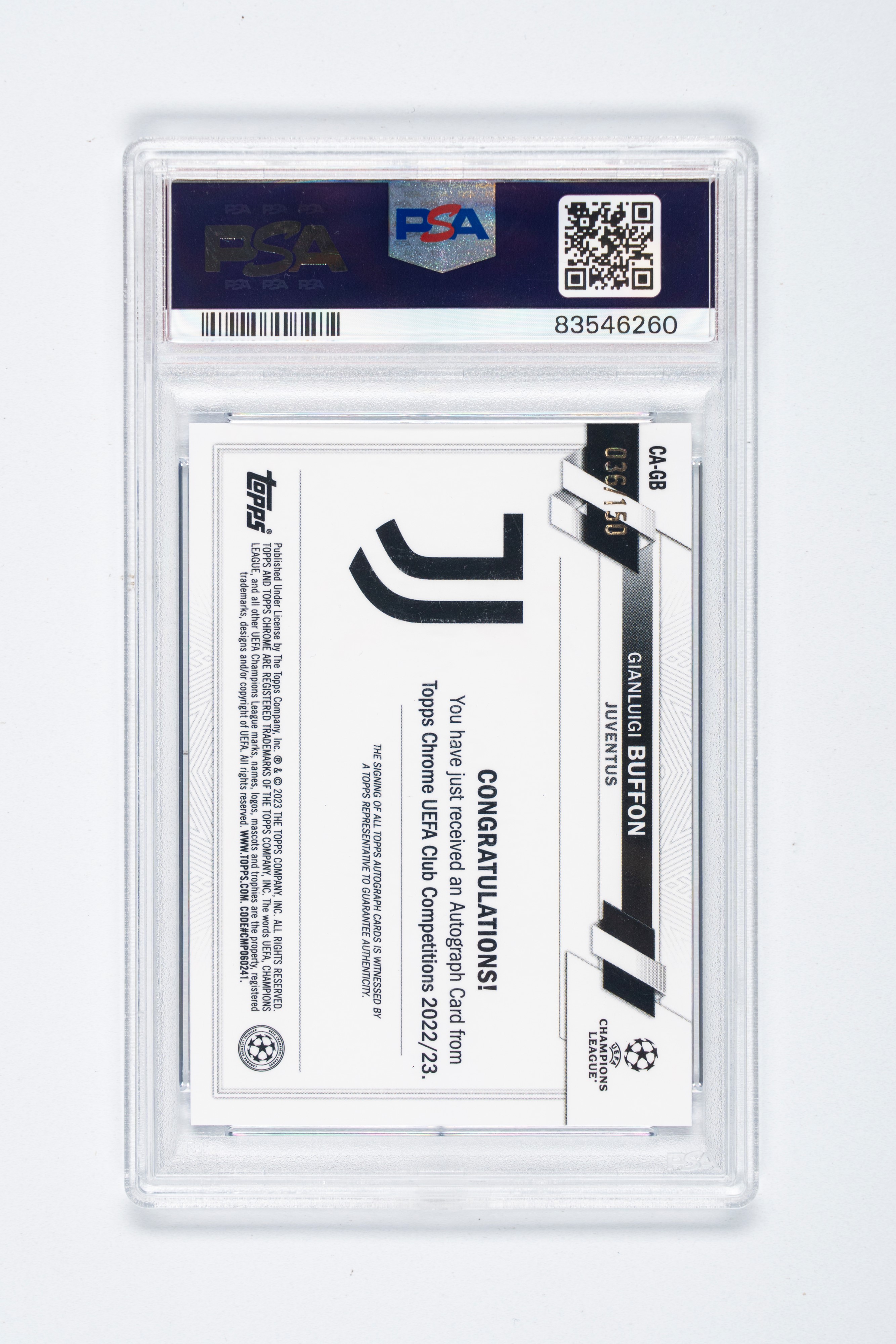 Gianluigi Buffon – Card Autografata – Juventus - Topps – Numerata su 150 - Psa 9