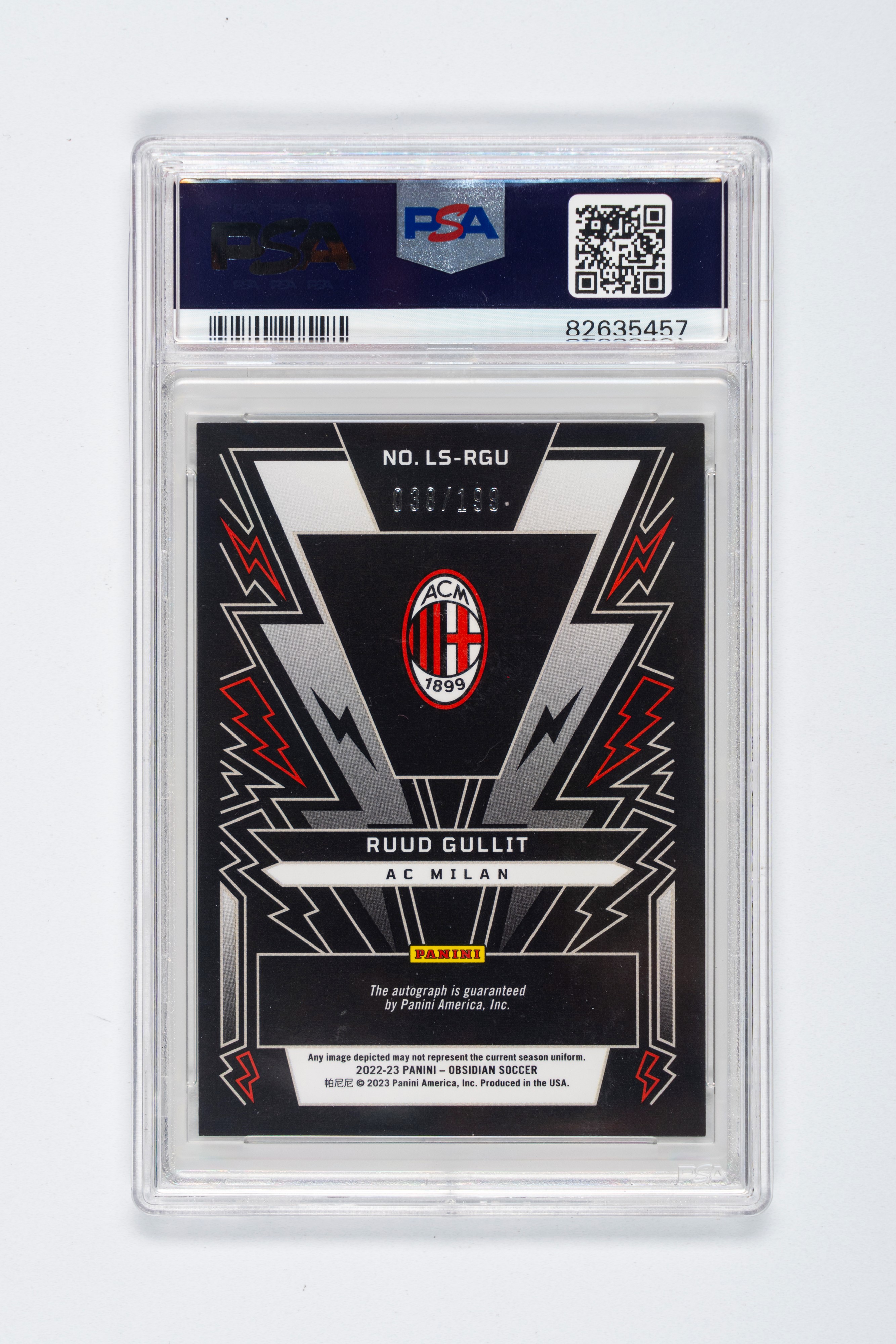 Ruud Gullit – Card Autografata – Milan - Panini – Numerata su 199 - Psa
