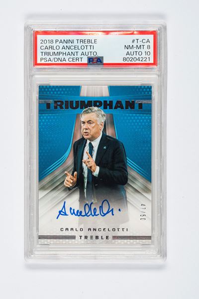 Carlo Ancelotti – Card Autografata – Napoli – Panini Treble Soccer 2018/19 - Psa
