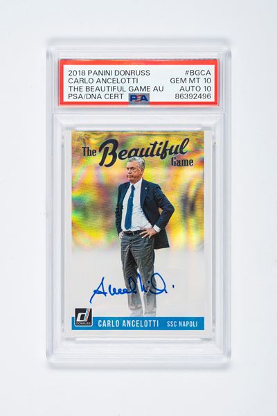 Carlo Ancelotti - Card Autografata – Napoli - Panini Donruss 2018/19 The Beautiful Game– Cert. Ps...