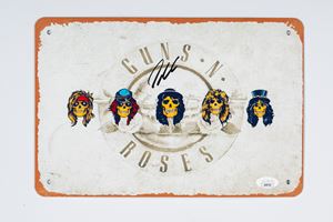 Steve Adler – Guns N' Roses - Signed Metal Plaque - 21.5 x 30 cm (8”x12” inch) - JSA Cert.