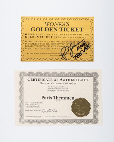 Paris Themmen - Willy Wonka - Biglietto D'oro Autografato
