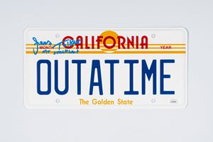 James Tolkan – Back to the Future – Signed DeLorean License Plate – JSA Certificate