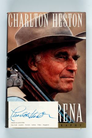 Charlton Heston – Signed book - “In the arena” – Ben-Hur