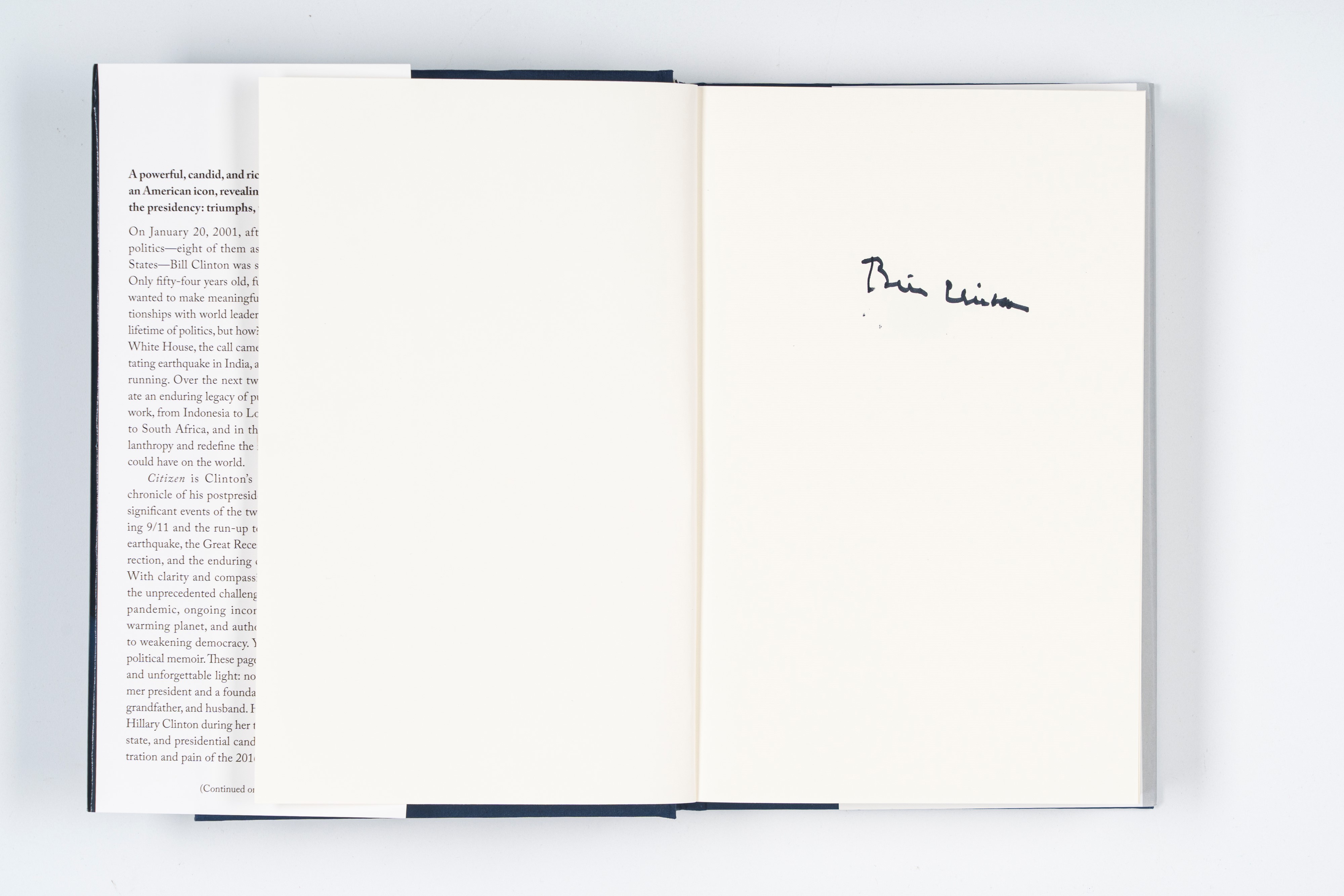 Bill Clinton – Libro Autografato - “citizen” – Presidente Americano