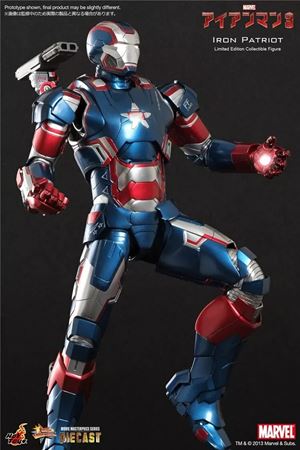 Iron Man 3 - Don Cheadle - Hot Toys – Action figure - Iron Patriot - MMS195