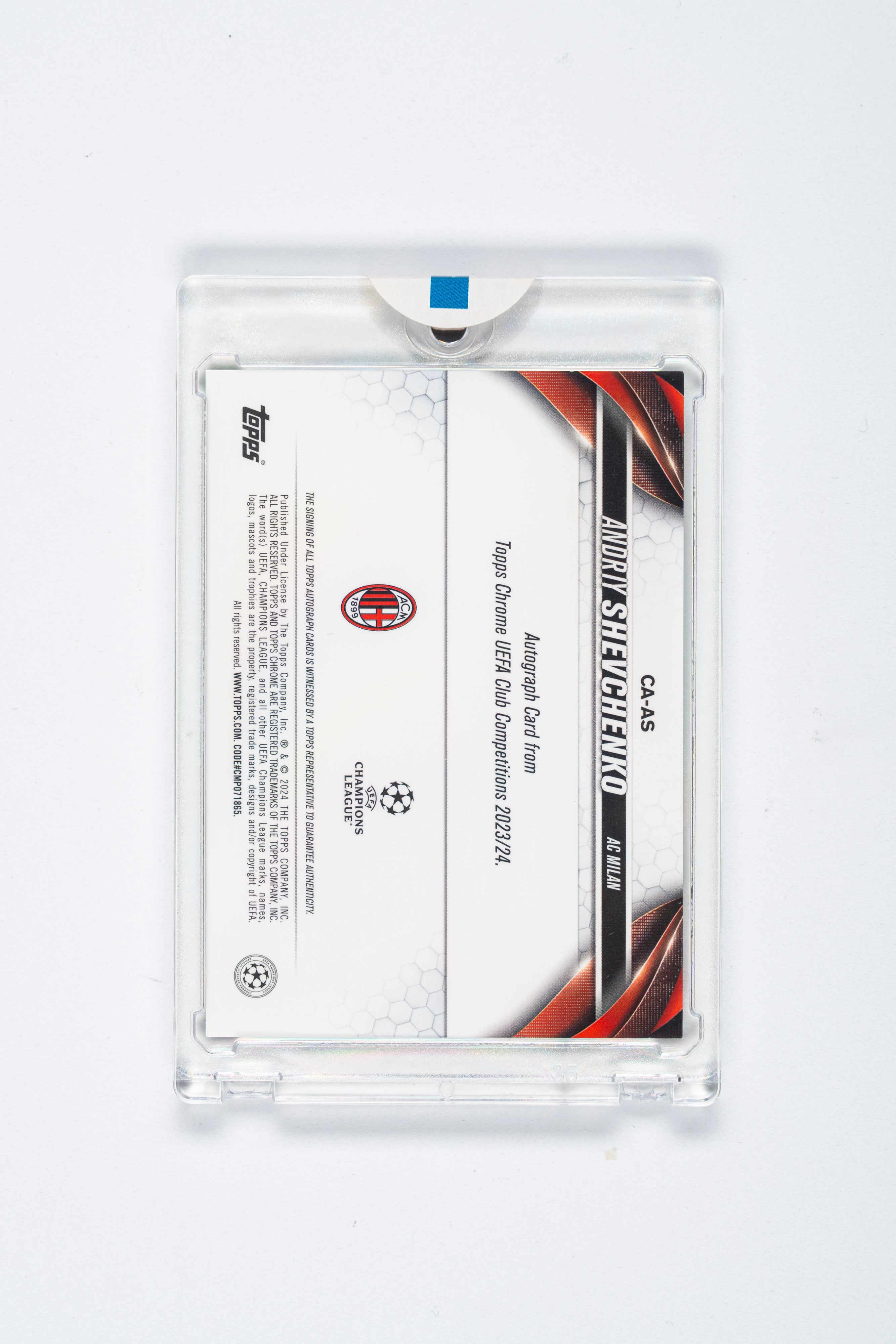 Andrij Ševčenko - Card Autografata – Milan – Numerata su 99 – Topps Chrome - 2023