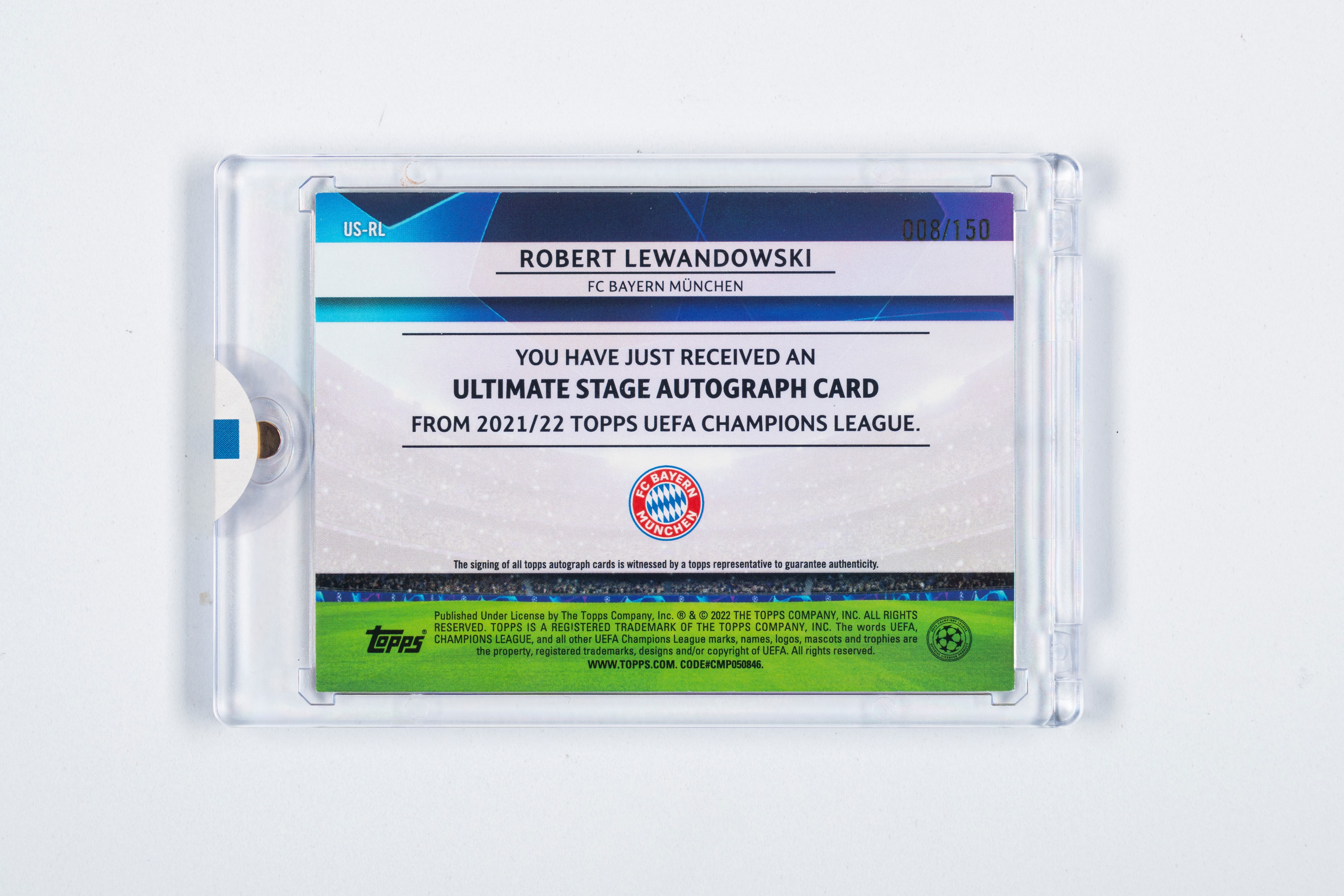 Robert Lewandowski – Card Autografata – Bayern Monaco – Numerata su 150 - Topps Ultimate Stage 20...