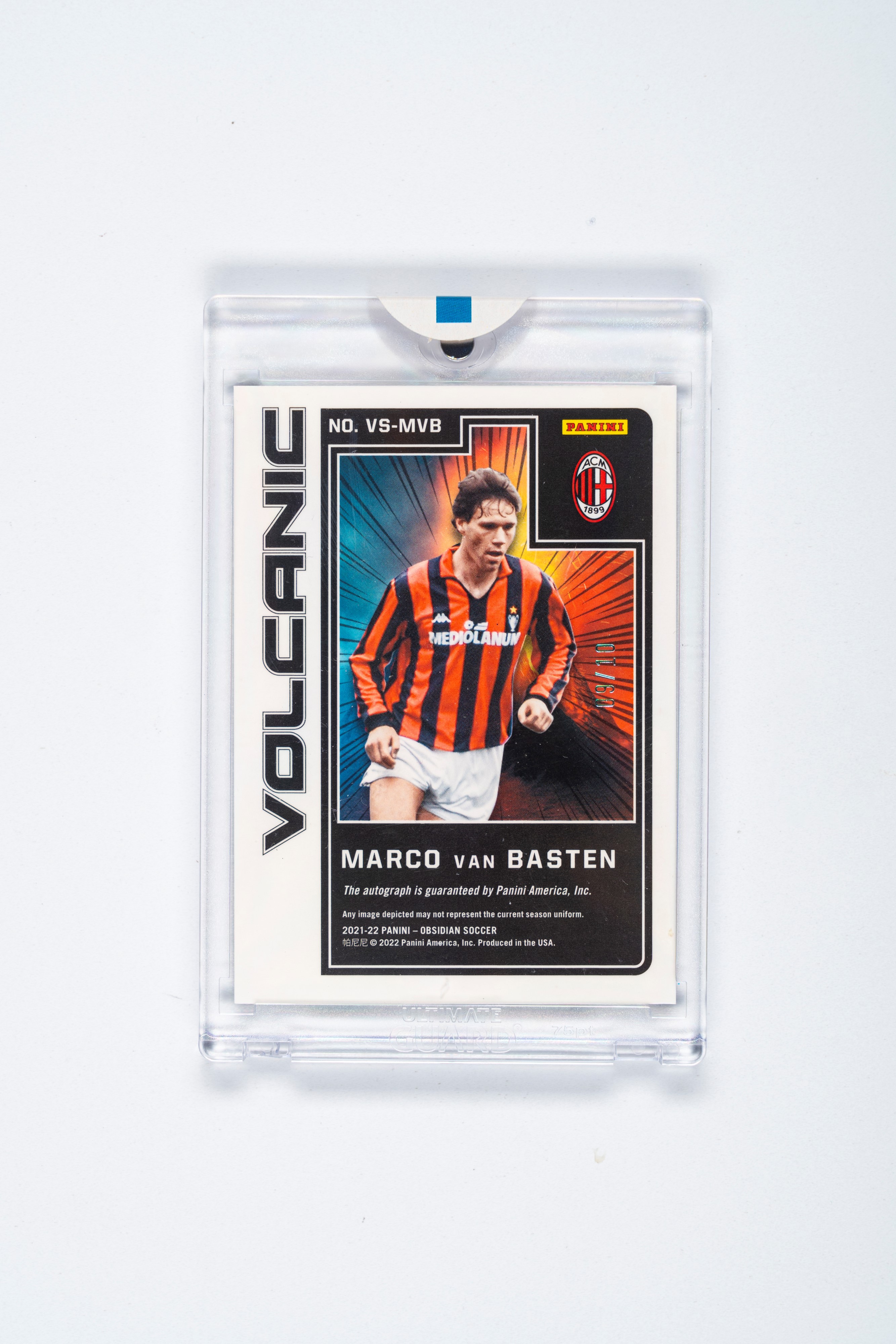 Marco Van Basten – Card Autografata – Milan – Numerata su 10 – Panini Obsidian - 2021