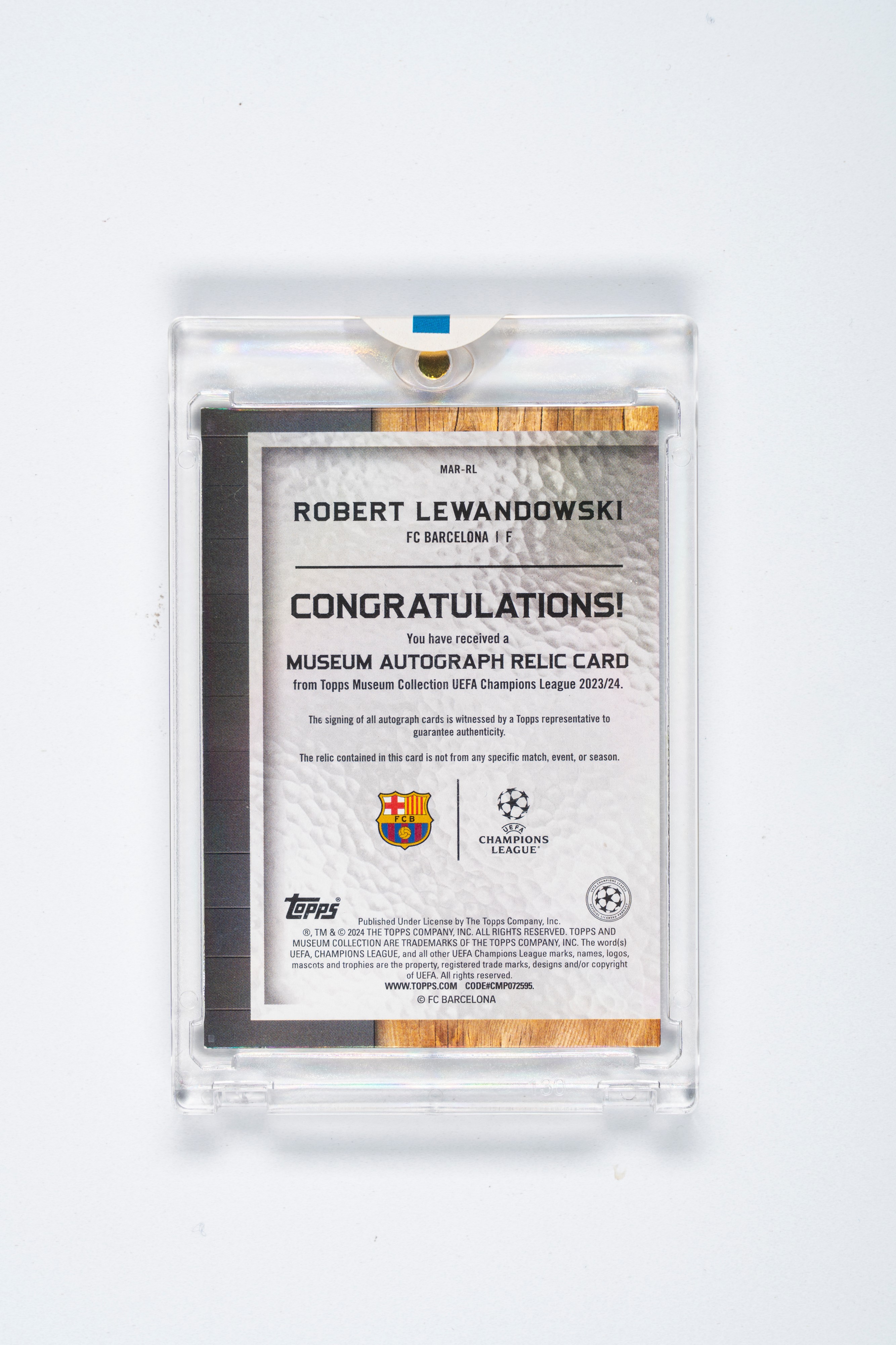 Robert Lewandowski – Card Autografata – Barcellona– Numerata su 25 – Topps Museum - 2024