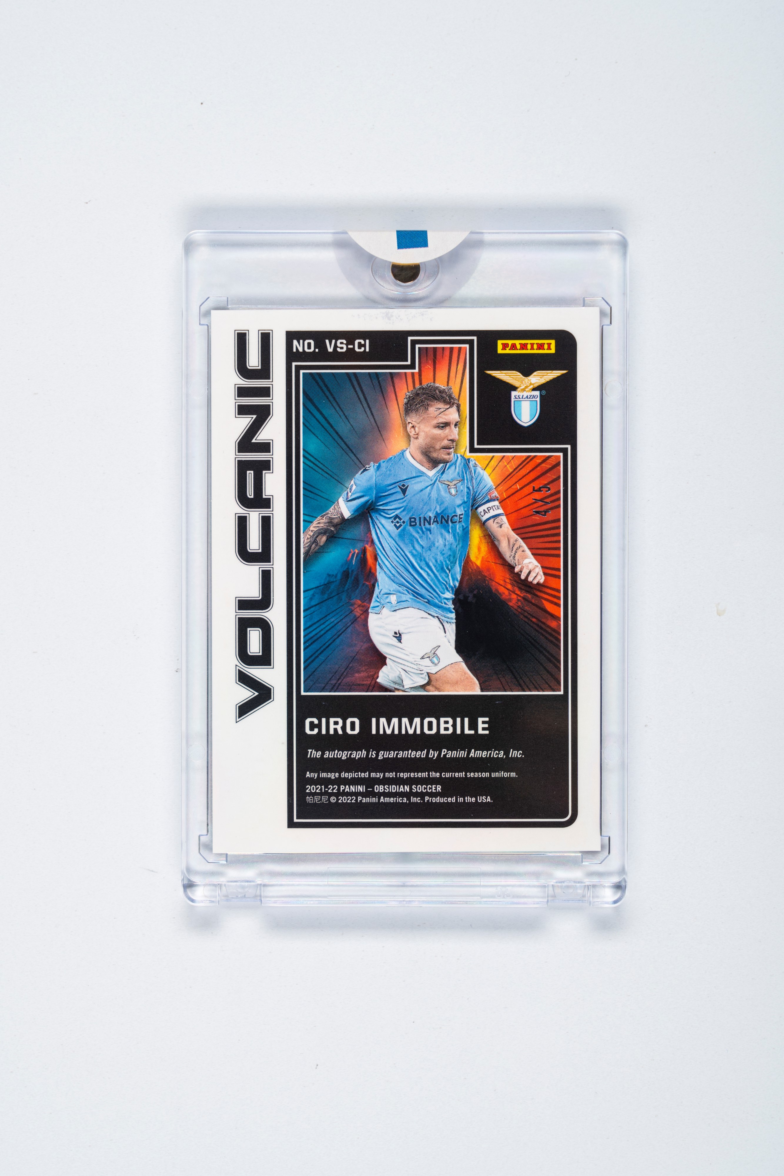 Ciro Immobile – Card Autografata – Lazio – Numerata su 5 – Panini Obsidian – 2021