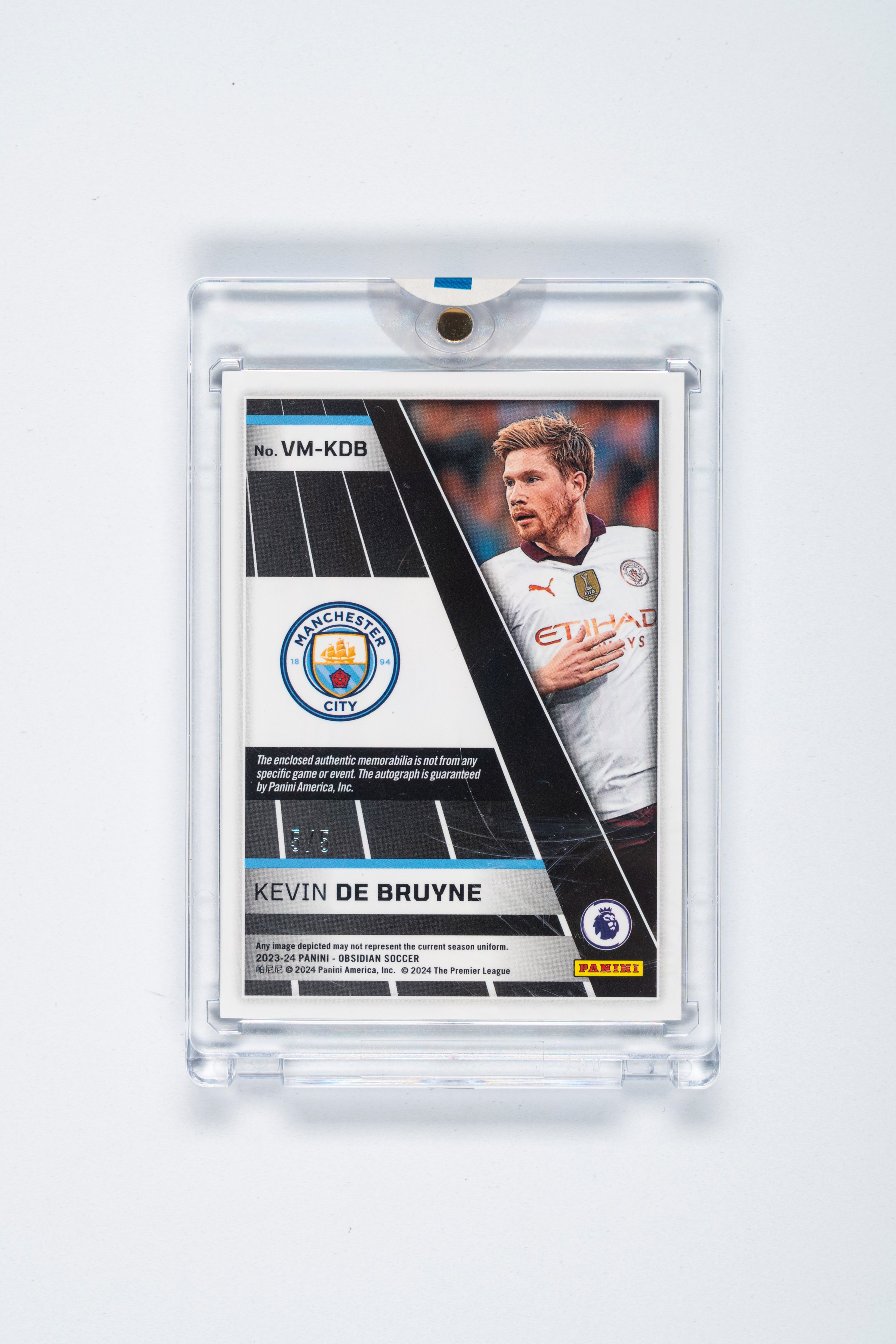 Kevin De Bruyne – Card Autografata – Manchester City – Numerata su 5 – Panini Obsidian 2023