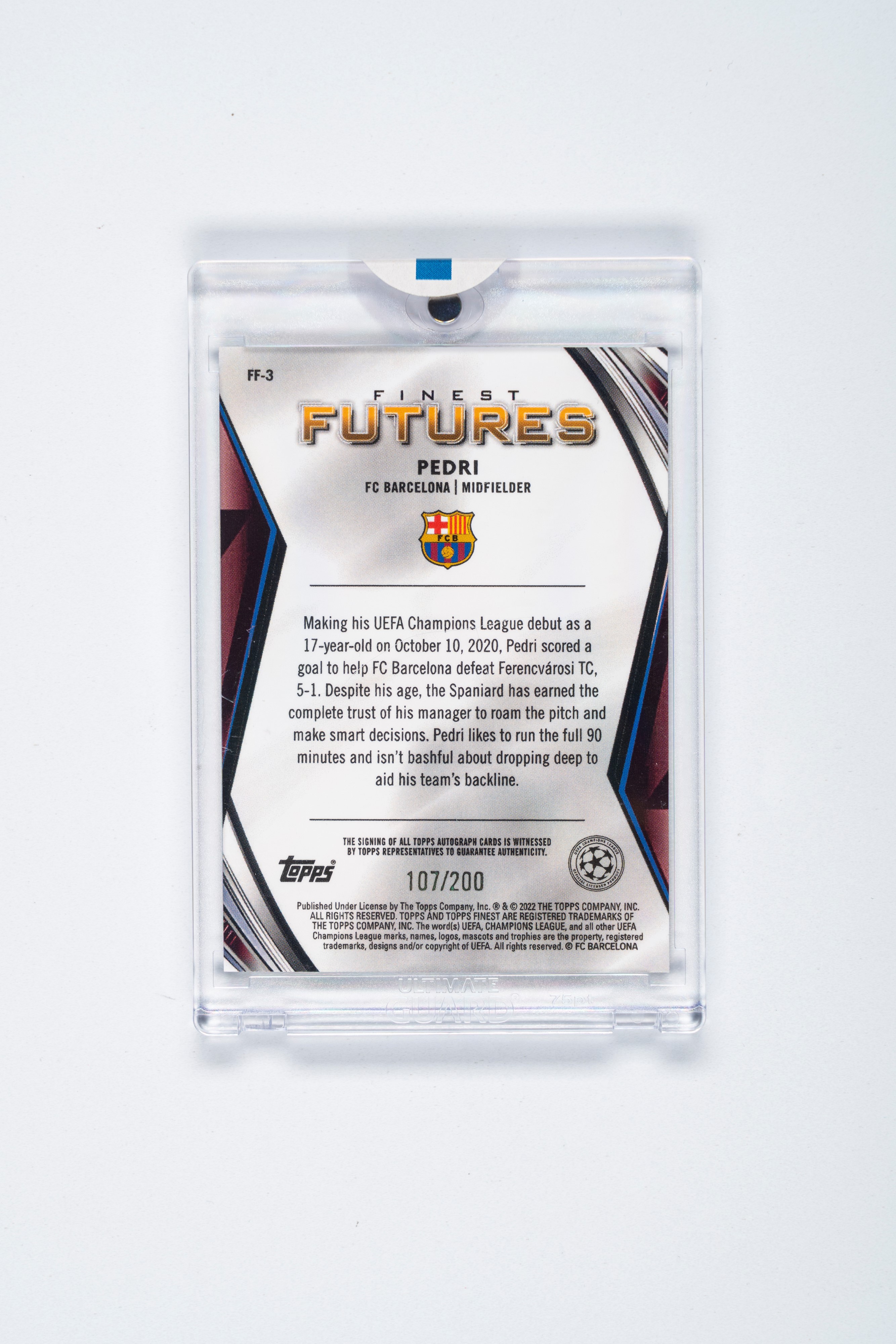 Pedri – Card Autografata – Barcellona – Numerata su 200 - Topps Finest – 2022