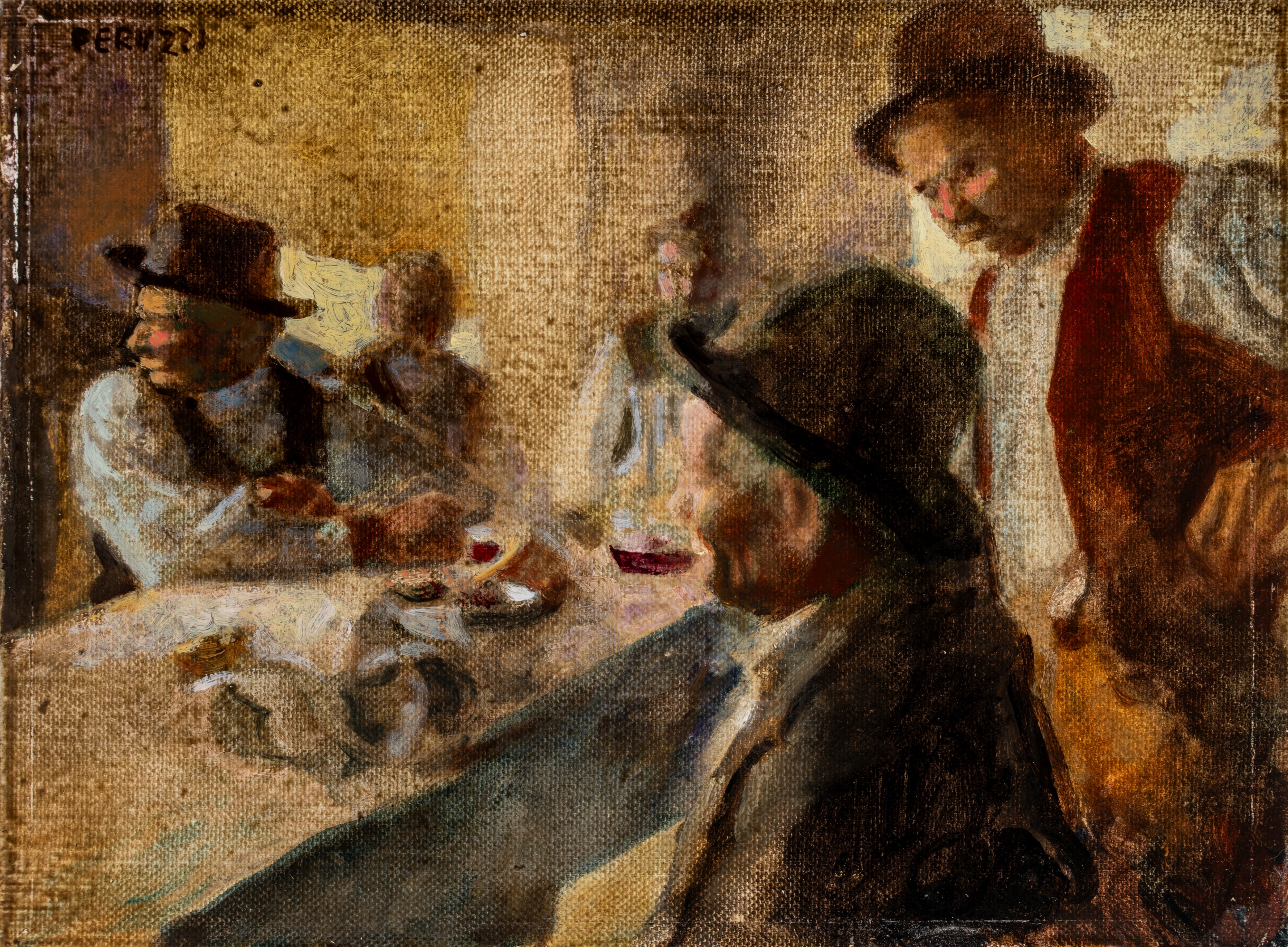 Cesare Peruzzi - Men at the tavern | 19th and Early 20th Century Art ...
