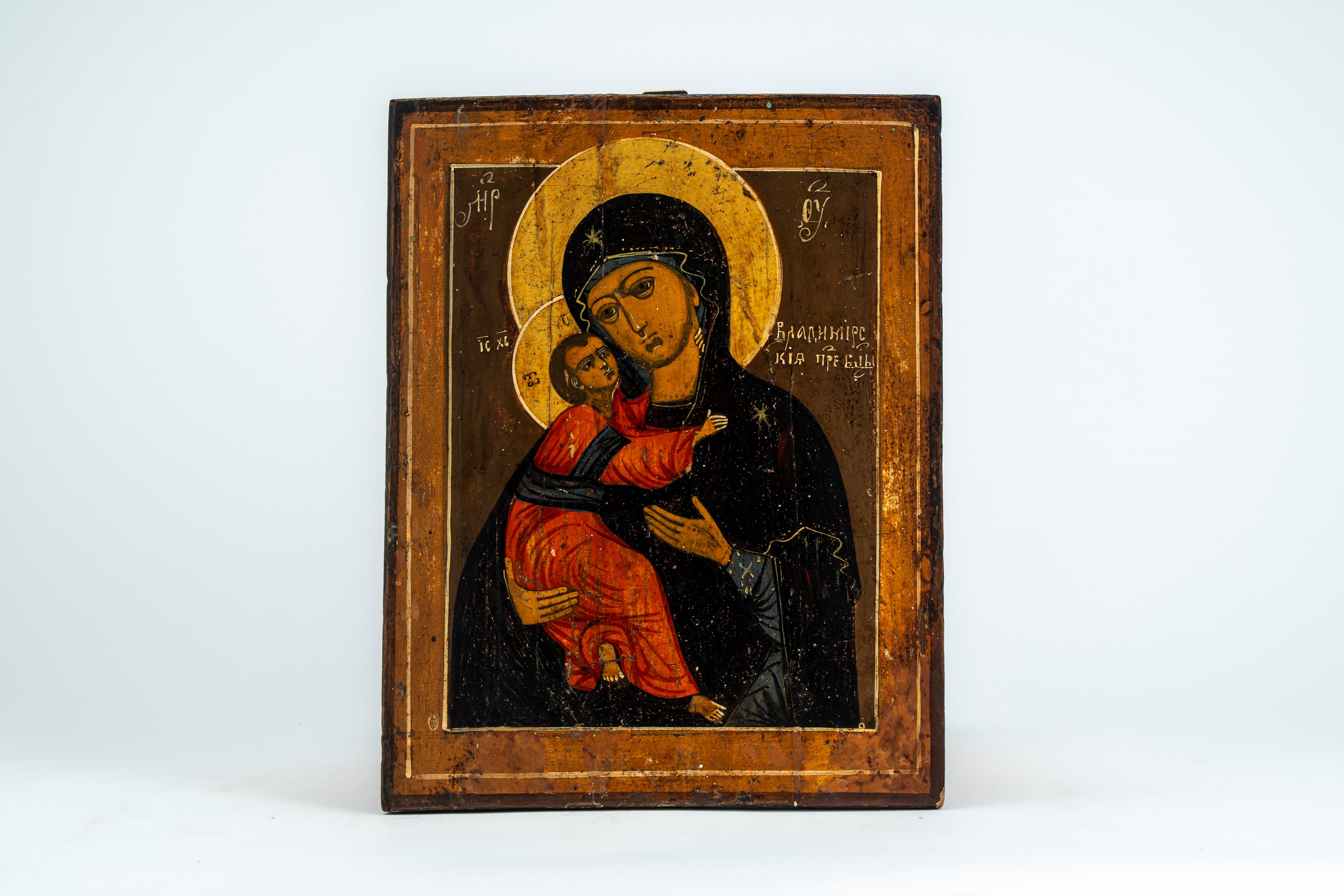 Due icone su tavola raffiguranti le Dodici Grandi Feste e la Madonna della Tenerezza. Russia, XX ...