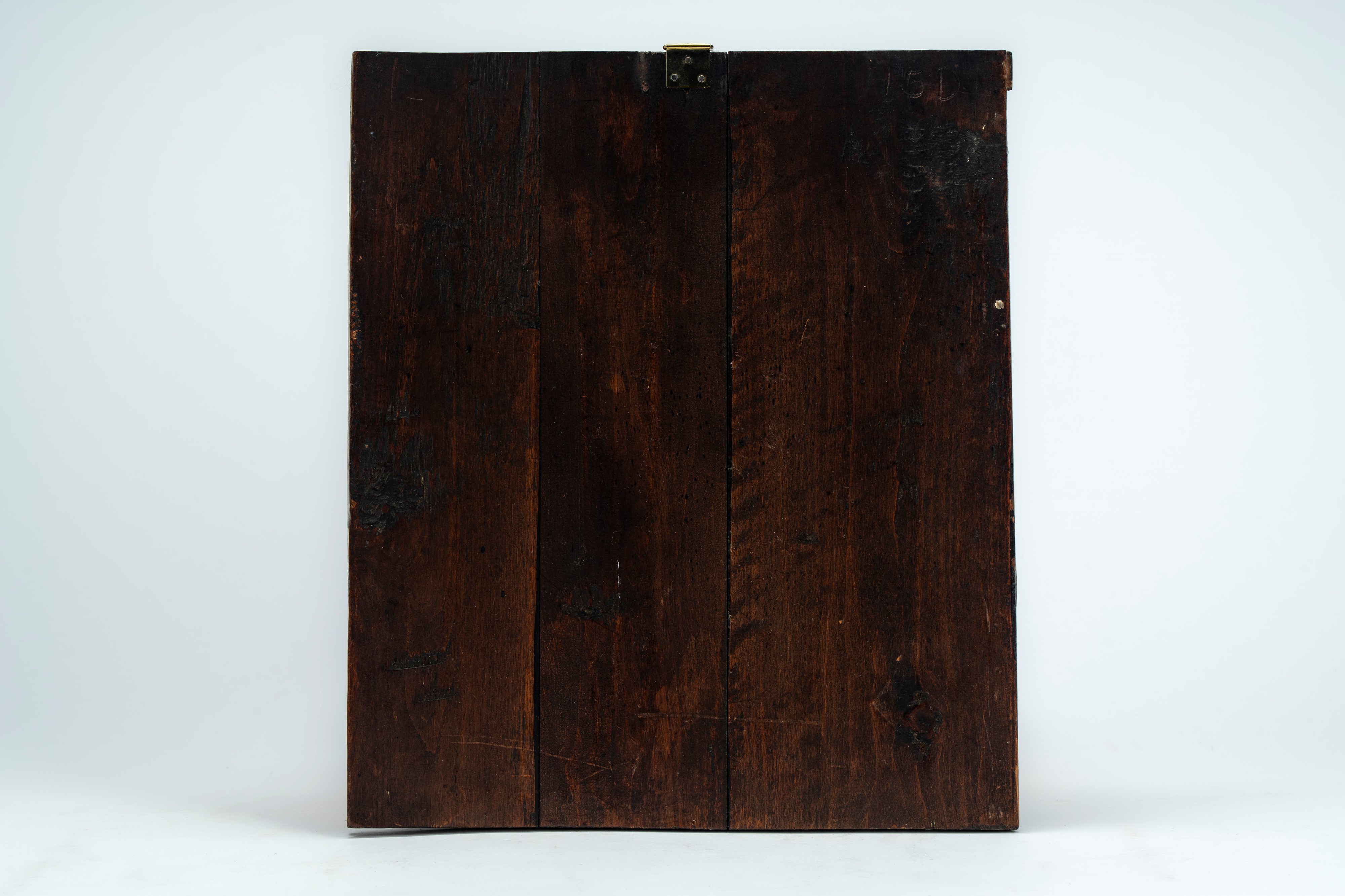 Tre icone su tavola: una raffigurante la Madonna del Roveto Ardente, una mariana quadripartita e ...