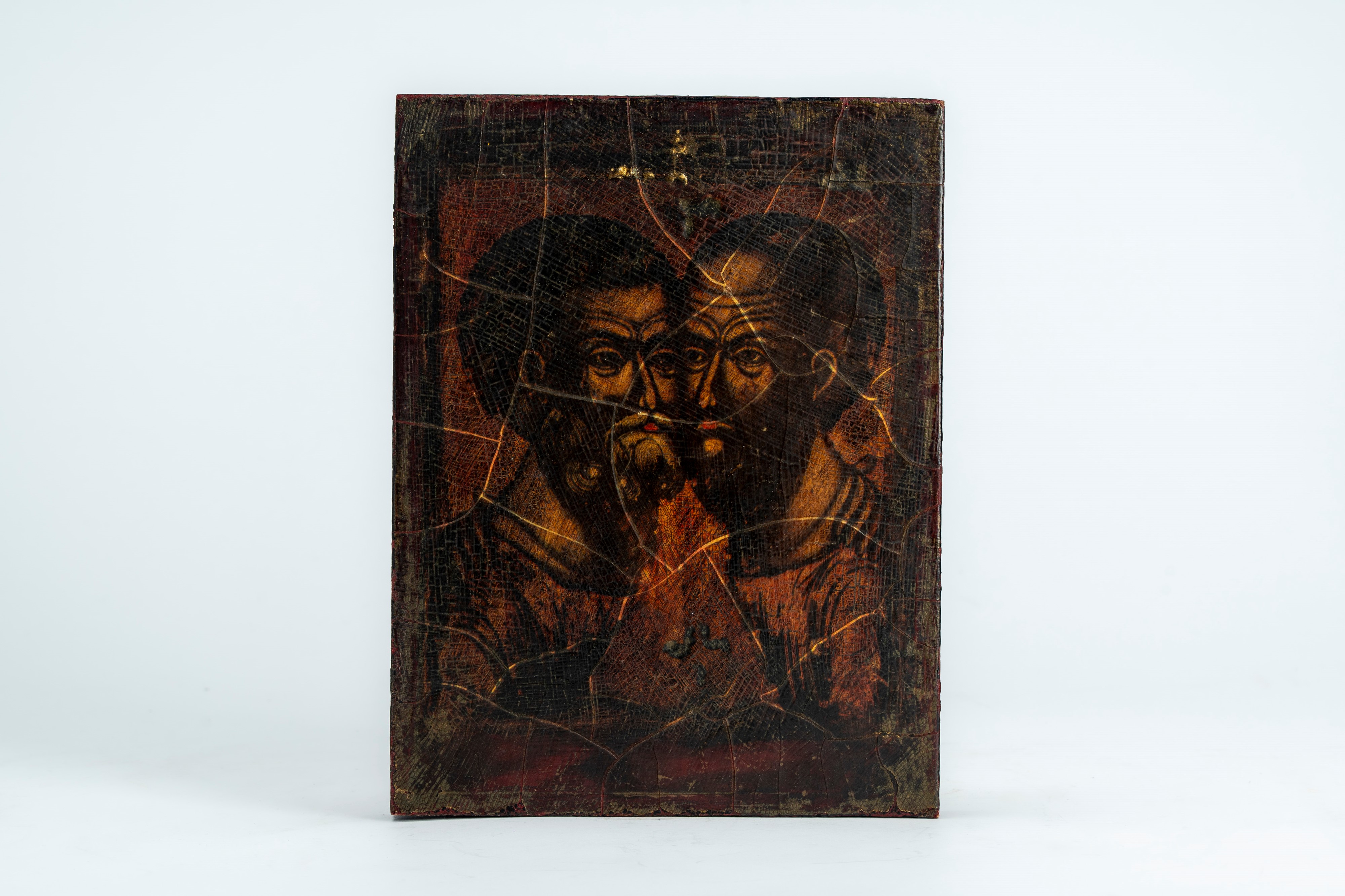 Quattro icone su tavola raffiguranti Cristo Pantocratore, la Madre di Dio Orante, la Madre di Dio...