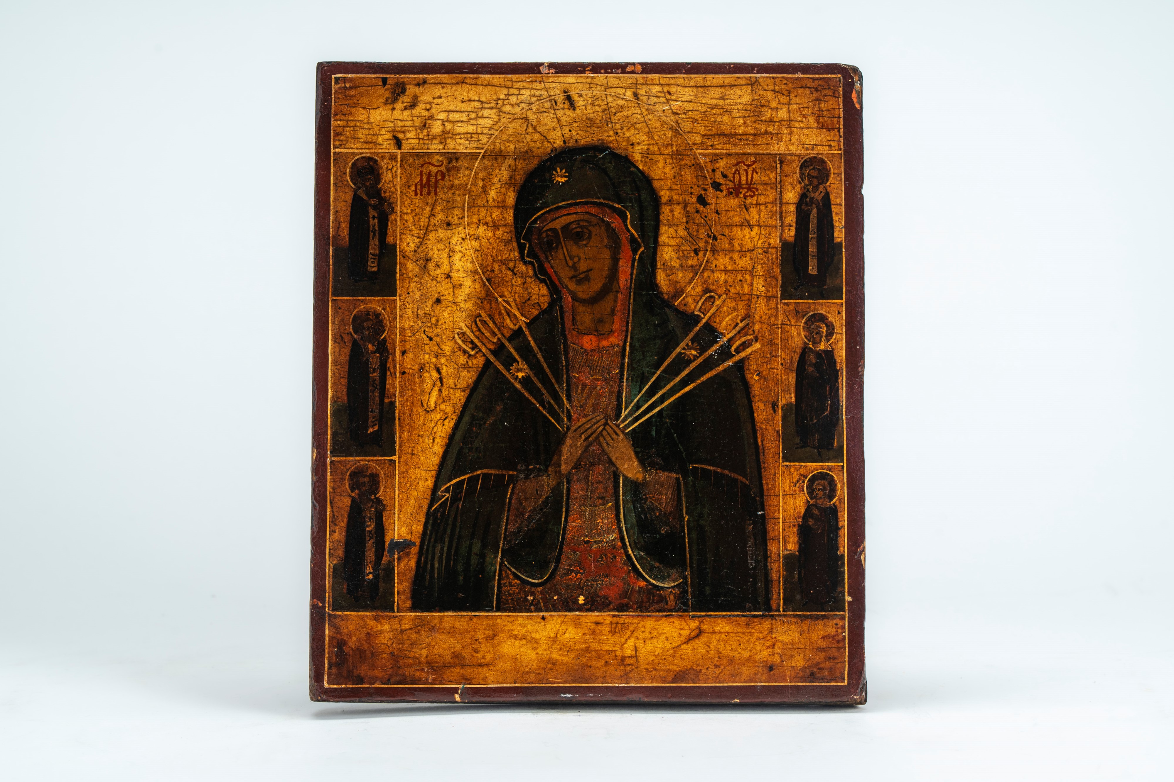 Quattro icone su tavola raffiguranti la Trasfigurazione di Cristo, la Madre di Dio “Gioia di tutt...